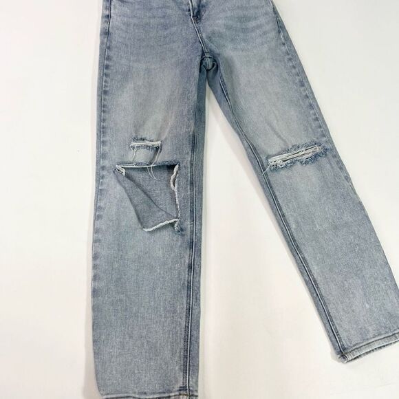 Risen Kendra Jeans Womens 28 Blue High Rise Waist Distressed Straight Denim - Picture 2 of 10